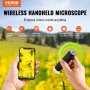 VEVOR Microscopio Digital Portátil WiFi USB Endoscopio de Aumento 50X-1000X Funciones de Foto y Video Conectado a PC Teléfono Móvil Compatible con IOS 8.0/Android 4.0 Observación en Exteriores