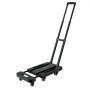 VEVOR Carretilla de Mano Plegable, Carrito de Equipaje Plegable con 6 Ruedas, 2 Cuerdas Elásticas y Base Expandible Carga de 226,8 kg para Equipaje de Viaje, Aeropuerto, Oficina, Mudanza, Negro
