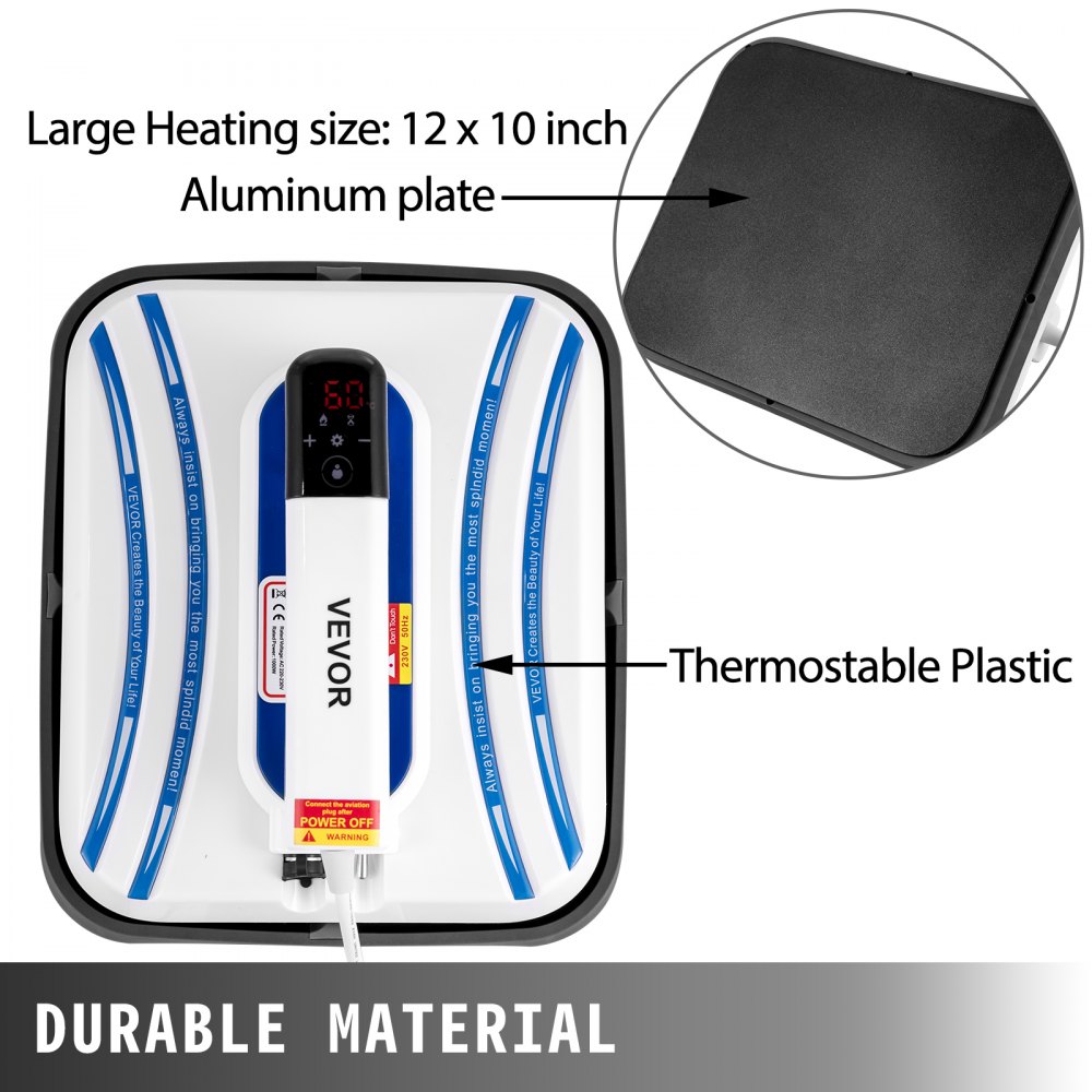 Planchas Sublimación Calor De 12 X 10 Pulgadas, Azul 3 En 1 Para Tazas Y Tapas