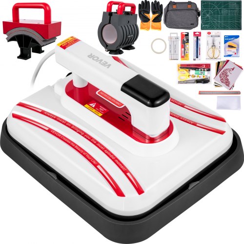 Prensa De Transferencia Calor 12 X 10 Pulgadas, Rojo 4 En 1 Para Taza Tapa