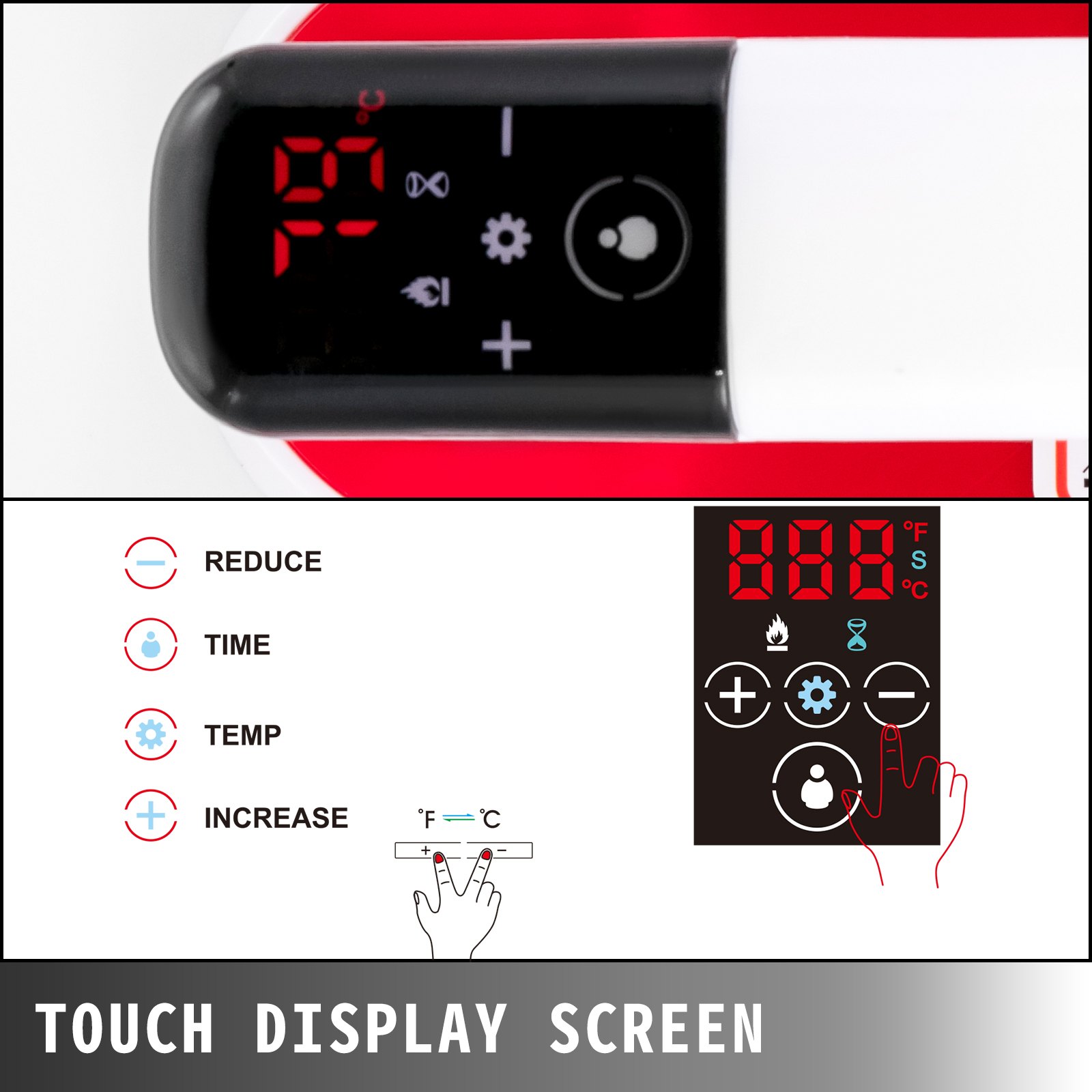 Prensa De Transferencia Calor 12 X 10 Pulgadas, Rojo 4 En 1 Para Taza Tapa