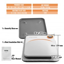 VEVOR Prensa de Calor Portátil 22.8x22.8 cm para Camisetas de Bricolaje Máquina de Prensa de Calor Portátil 670W Prensa de Transferencia de Calor Temperatura 40-205°C por Uso Doméstico Bricolaje