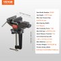 Tornillo de banco VEVOR modelo zhj80 con profundidad de mandíbula de 31 mm, dimensiones de yunque de 32x41 mm y fuerza máxima de sujeción de 7 kn.