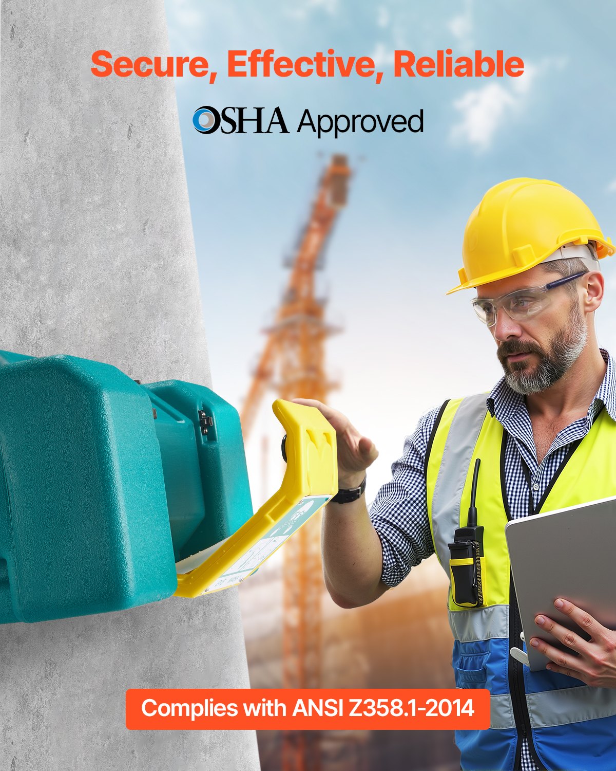 VEVOR Eyewash Station 30 L, OSHA-approved wall-mounted/flat-surface eyewash station, emergency eyewash unit with 2 nozzles, eye cleaning device for schools, laboratories, factories, green