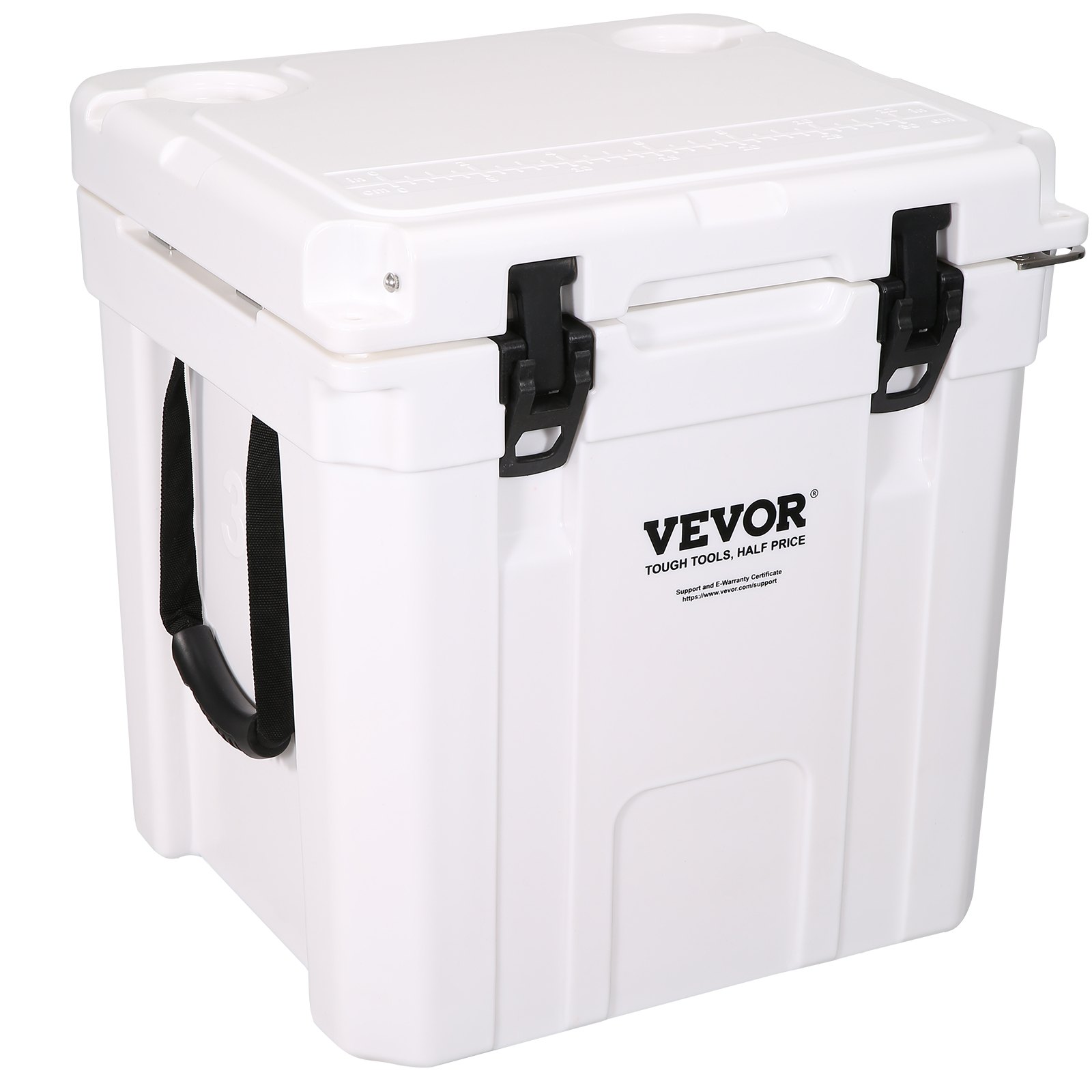 VEVOR Nevera Rígida Portátil 31,2 L 30-35 Latas Nevera de Plástico Rígido con Aislamiento Hermético de Espuma LLDPE para Mantener Fría Comida Bebidas para Senderismo Pícnic Camping Viaje, 40x39x48 cm