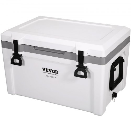 VEVOR Nevera Rígida Portátil 49,2L 45-50 Latas Nevera de Plástico Rígido con Aislamiento Hermético de Espuma LLDPE para Mantener Fría Comida Bebidas para Senderismo Pícnic Camping Viaje, 62,5x43x45 cm