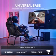 VEVOR Soporte Compacto para Volante de Carreras Cabina de Simulador de Conducción Plegable Soporte para Volante Ángulo de Pedal Ajustable para Logitech G923/G920/G29, Thrustmaster T248P, Fanatec, Hori