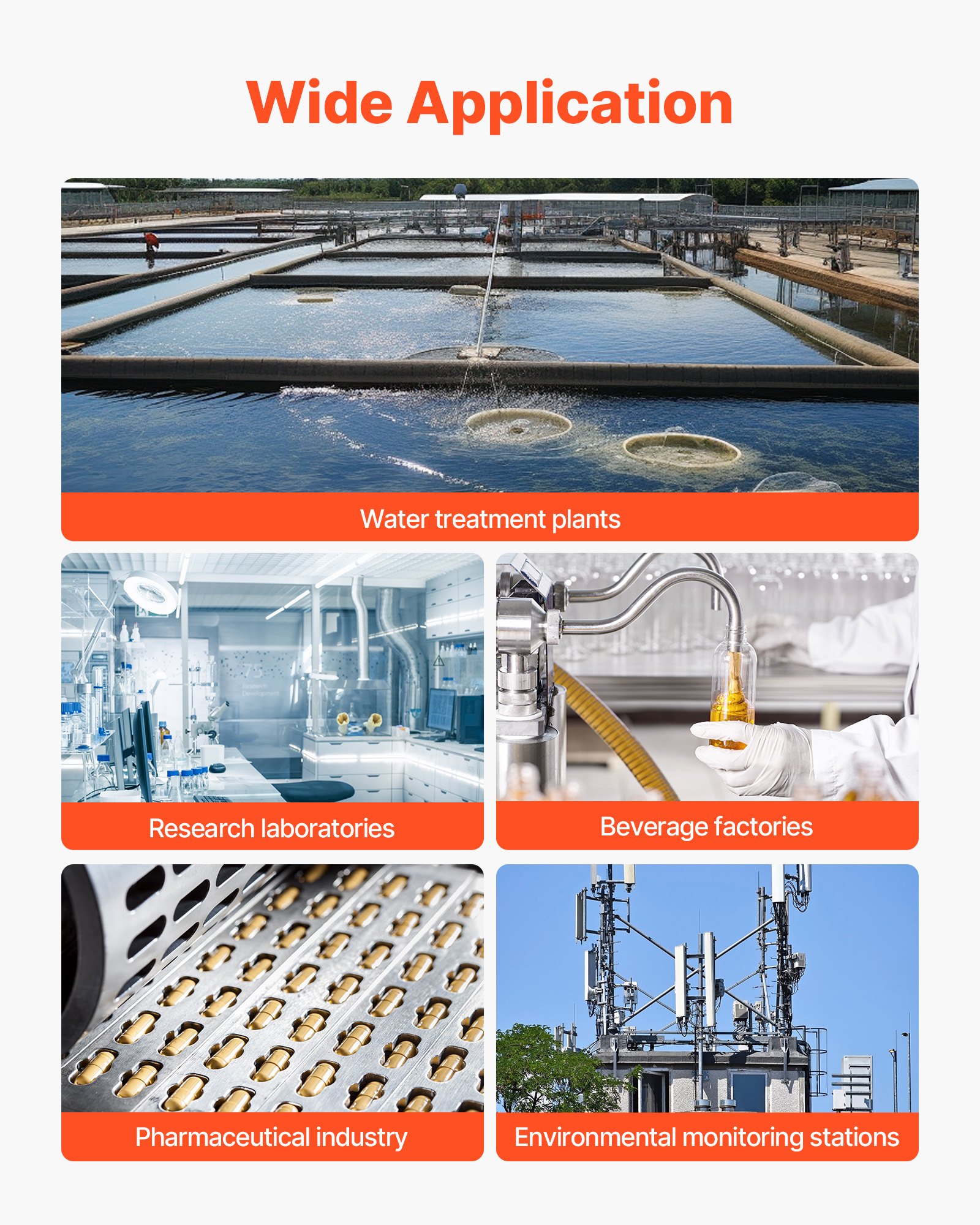 VEVOR Turbidímetro Portátil Rango de Medición 0-1000 NTU Medidor de Turbidez de Luz Roja, Lectura Rápida, con Soluciones de Calibración, Viales de Muestra, Estuche de Transporte, para Campo, Planta