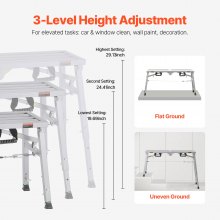 VEVOR Plataforma de Trabajo Portátil Carga de 180 kg 1040 x 375 x 500 mm Plata