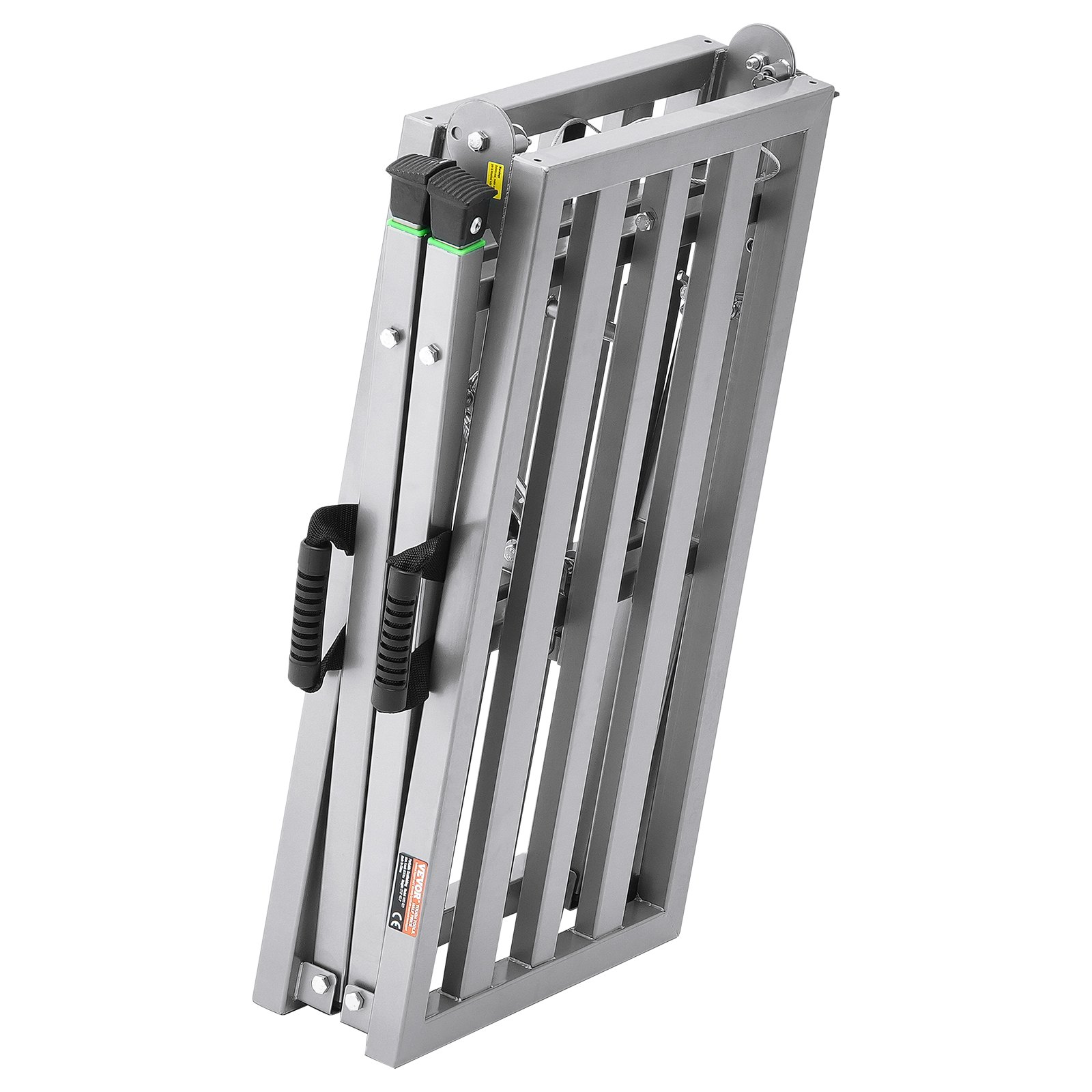 VEVOR Plataforma de Trabajo, Altura Ajustable de 4 Velocidades, Escalera de Acero de Aleación Plegable, Carga de 360 kg, Pies de Goma Antideslizantes, para Limpieza y Lavado, 1450 x 495 x 700 mm
