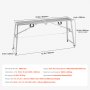 VEVOR Plataforma de Trabajo, Altura Ajustable de 4 Velocidades 90-150 cm, Escalera de Acero de Aleación Plegable, Pies de Goma Antideslizantes, Taburete para Pintar Paneles de Yeso, Limpieza y Lavado