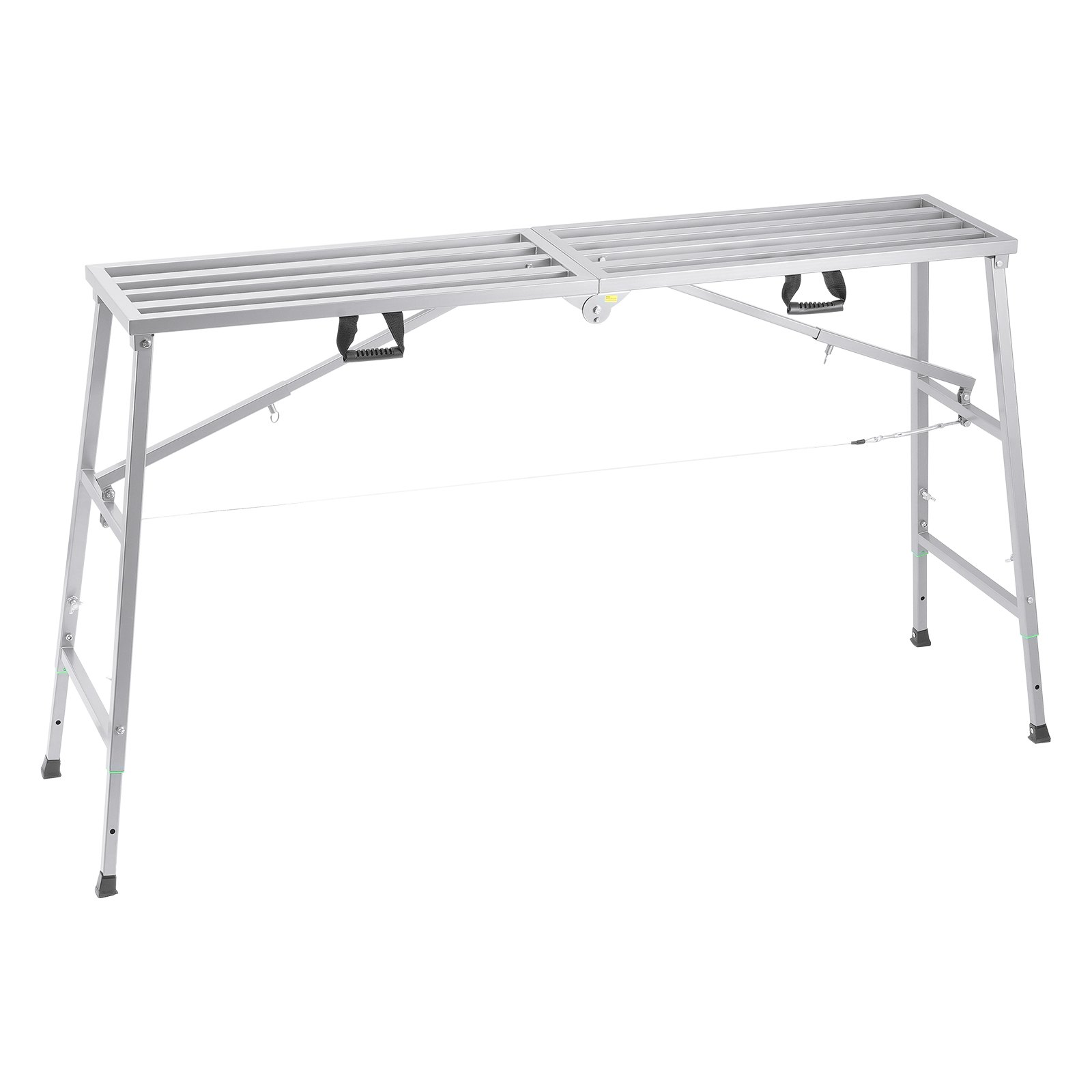 VEVOR Plataforma de Trabajo, Altura Ajustable de 4 Velocidades 90-150 cm, Escalera de Acero de Aleación Plegable, Pies de Goma Antideslizantes, Taburete para Pintar Paneles de Yeso, Limpieza y Lavado