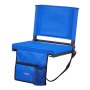 VEVOR Silla Plegable para Gradas con Respaldo, con Correa para el Hombro, Portavasos, Gancho y Bolsillo Lateral, Color Azul, 2 Unidades, 325 x 430 x 385 mm, para Eventos Deportivos al Aire Libre