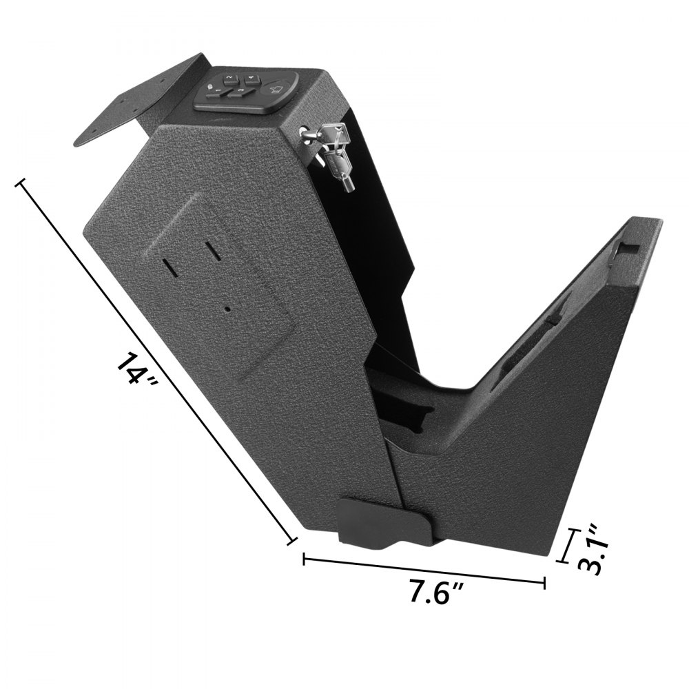 VEVOR Pistola Caja Fuerte de Seguridad Acero, con 2 Llaves y Cerradura de Combinación, Caja de Almacenamiento de Pistola con Teclado Digital, Caja de Arma Portátil con 2 Llaves 3,3 kg Resistente