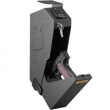 VEVOR Pistola Caja Fuerte de Seguridad Acero, con 2 Llaves y Cerradura de Combinación, Caja de Almacenamiento de Pistola con Teclado Digital, Caja de Arma Portátil con Bóveda de Llave 3,3 kg