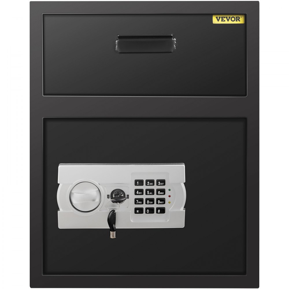 VEVOR Caja Fuerte 48 L (36 x 30 x 45 cm), Caja Fuerte para Oficina o Uso Doméstico de 1,2 mm de grosor, Caja Fuerte Empotrable Pequeña en Forma de Cajón, Caja de Seguridad con Pantalla LED y Llave
