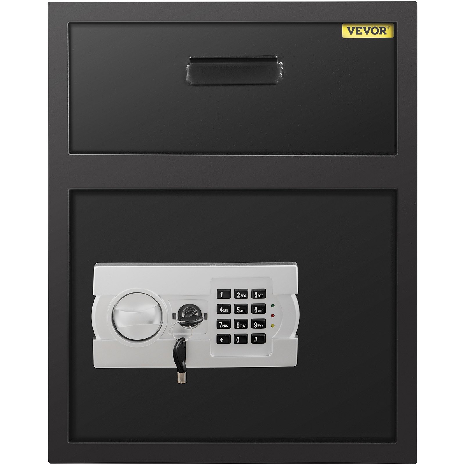 VEVOR Caja Fuerte 48 L (36 x 30 x 45 cm), Caja Fuerte para Oficina o Uso Doméstico de 1,2 mm de grosor, Caja Fuerte Empotrable Pequeña en Forma de Cajón, Caja de Seguridad con Pantalla LED y Llave