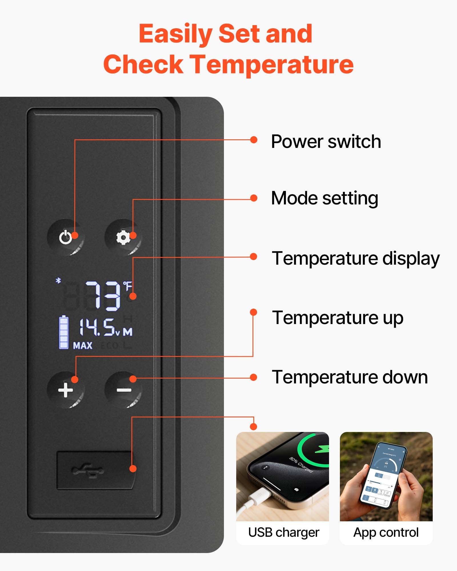 VEVOR Compresor 20L Refrigerador Pequeño Portátil Refrigerador del automóvil Congelador Vehículo