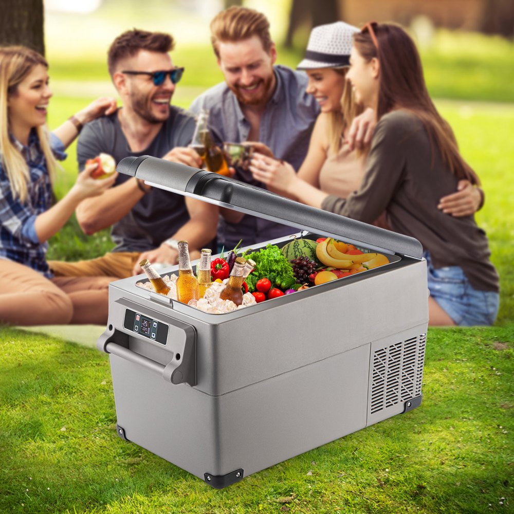 VEVOR Nevera Portátil 35 L Nevera de Viaje para Coche Nevera Portátil Eléctrica de Viaje para Coche Mini Refrigerador para Coche Mini Nevera para Bebidas con LCD