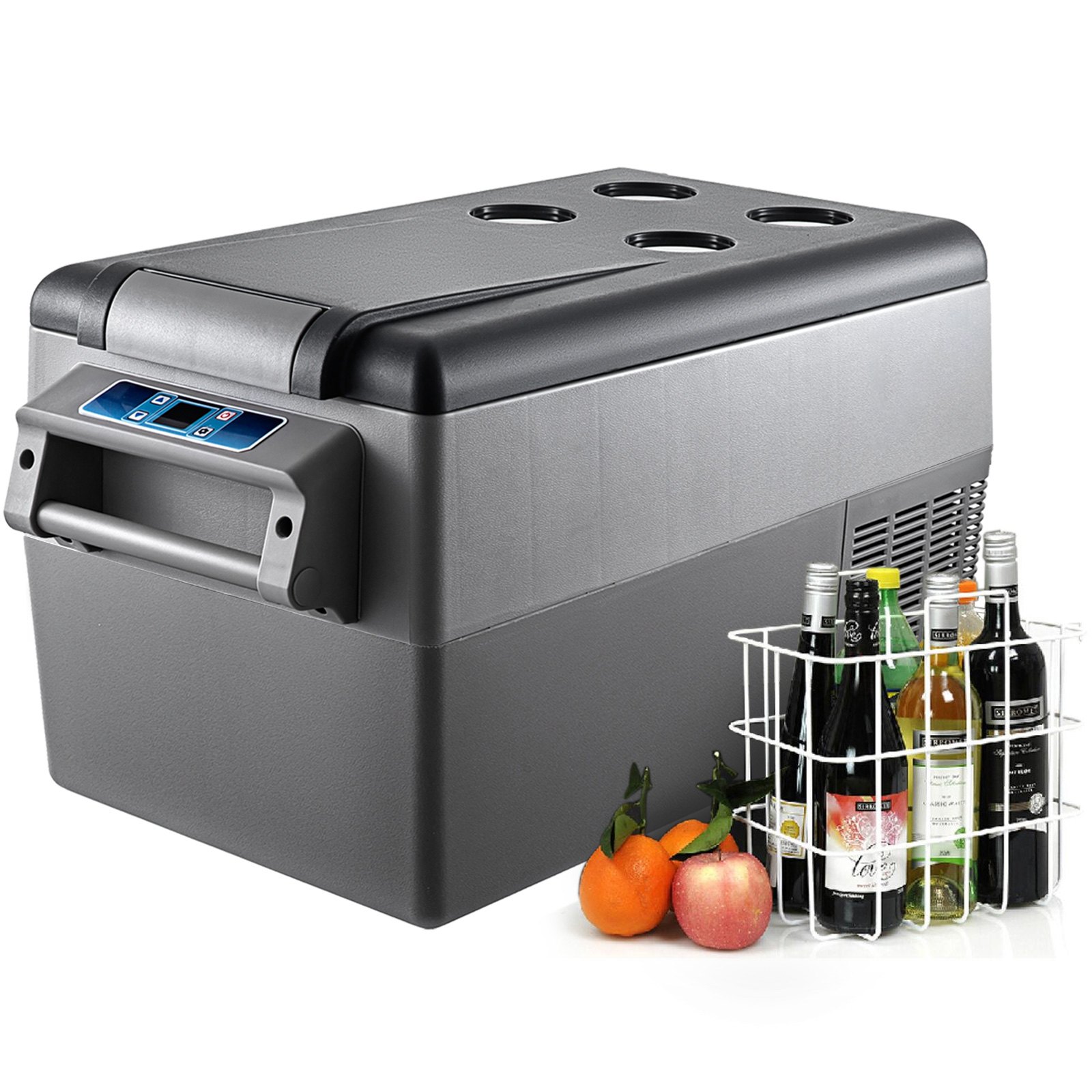 VEVOR Nevera Portátil 35 L Nevera de Viaje para Coche Nevera Portátil Eléctrica de Viaje para Coche Mini Refrigerador para Coche Mini Nevera para Bebidas con LCD