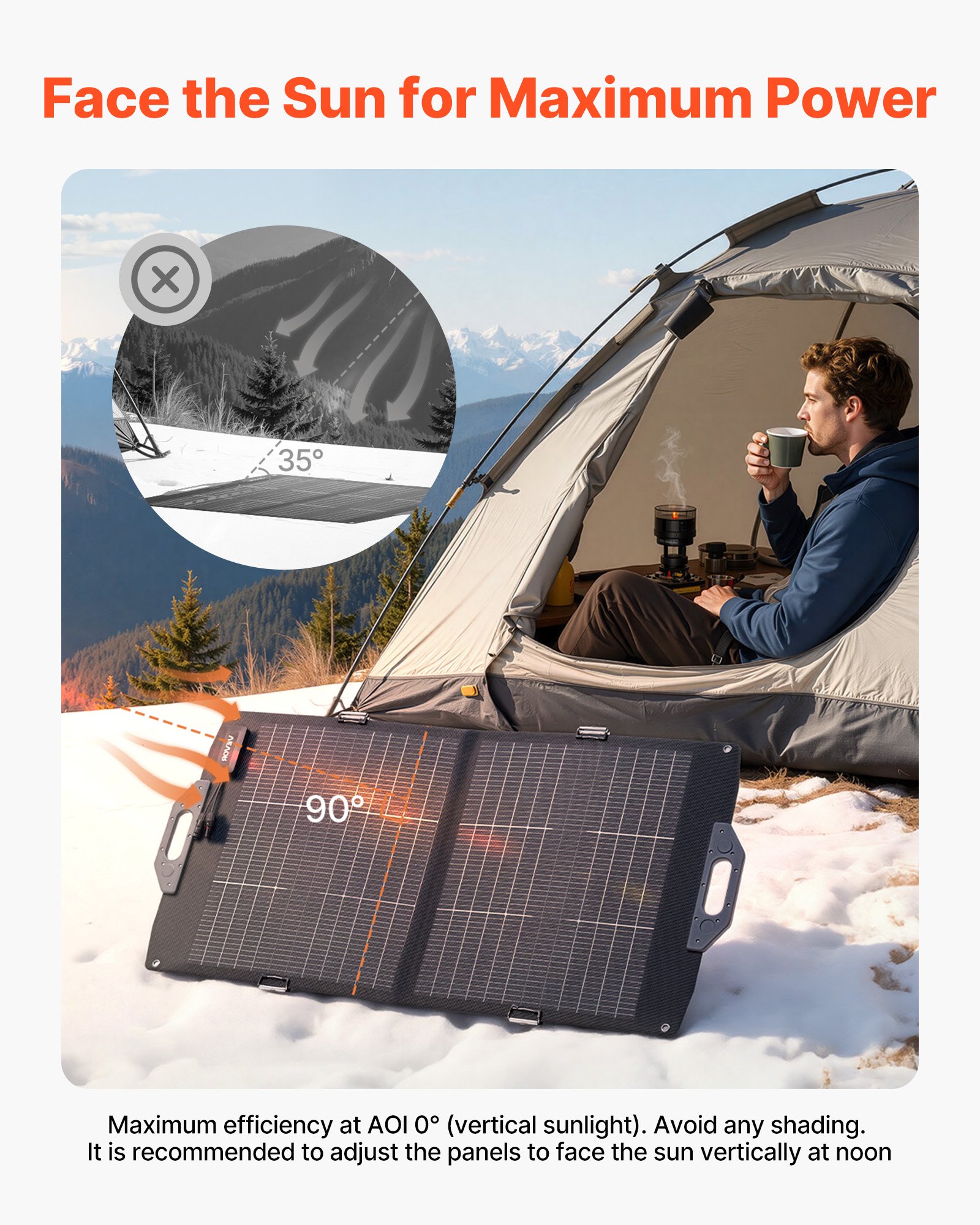 VEVOR Placa Solar Plegable 100W, Panel Solar  Portátil con Célula Fotovoltaica Bifacial, Salidas de USB MC4 DC, IP65 Impermeable, Compatible con Estaciones de Energía Autocaravanas Acampada Viajes