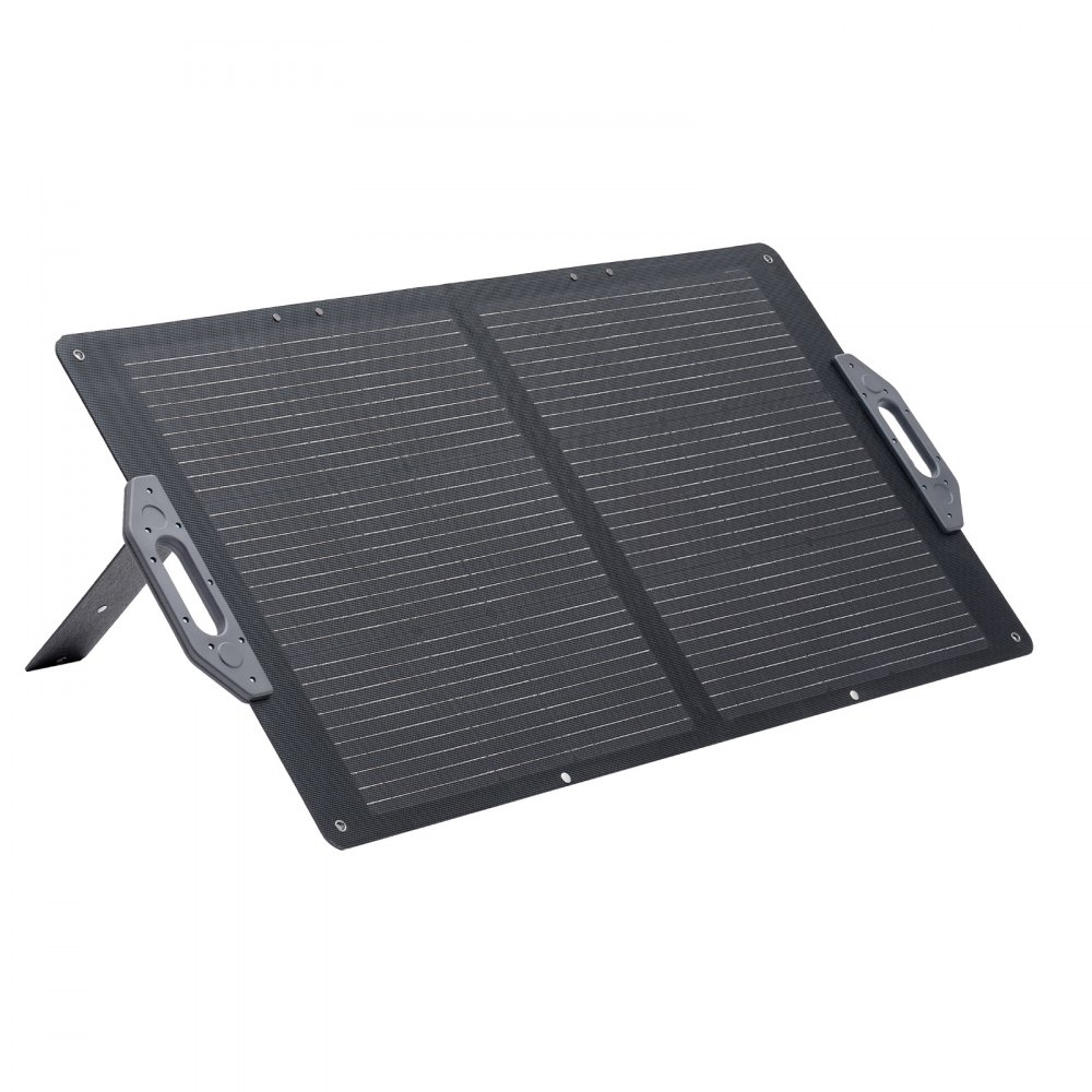 VEVOR Placa Solar Plegable 100W, Panel Solar Monocristalino Portátil con Puertos USB MC4 DC, Alta Eficiencia 24%, IP65 Impermeable, Compatible con Estaciones de Energía Acampadas Autocaravanas Viajes