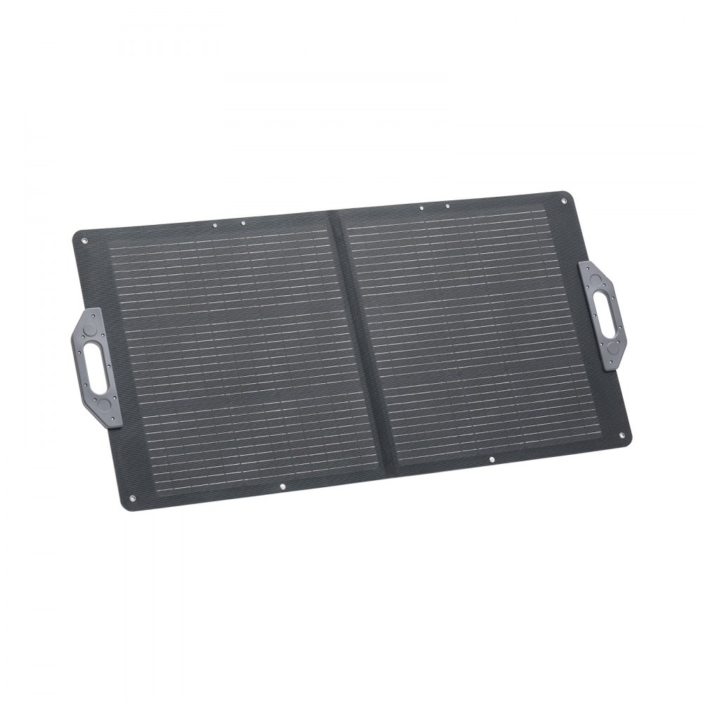 VEVOR Placa Solar Plegable 100W, Panel Solar Monocristalino Portátil con Puertos USB MC4 DC, Alta Eficiencia 24%, IP65 Impermeable, Compatible con Estaciones de Energía Acampadas Autocaravanas Viajes