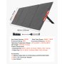 VEVOR 300W Foldable Monocrystalline Solar Panel, 23% High-Efficiency Portable Mono Solar Panel Charger with MC4 Output & 10-in-1 DC Adapters, IP67 Waterproof for Power Stations, Camping, Hiking Trips
