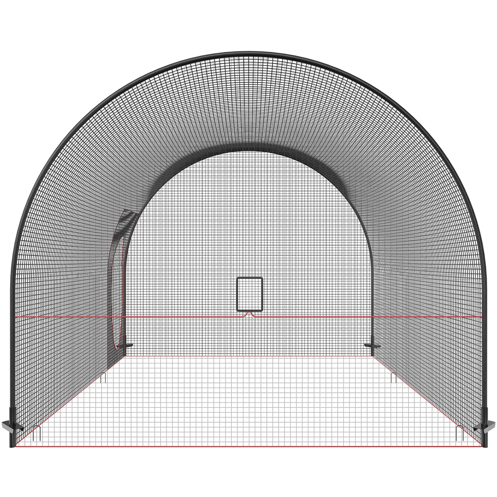 VEVOR Red de Jaula de Bateo de Béisbol con Marco Red de Jaula de Béisbol de 12 x 12 x 10 pies para Bateo y Fildeo Jaula de Bateo de Red de Béisbol para Adolescentes o Adultos en Patio Trasero, Negro
