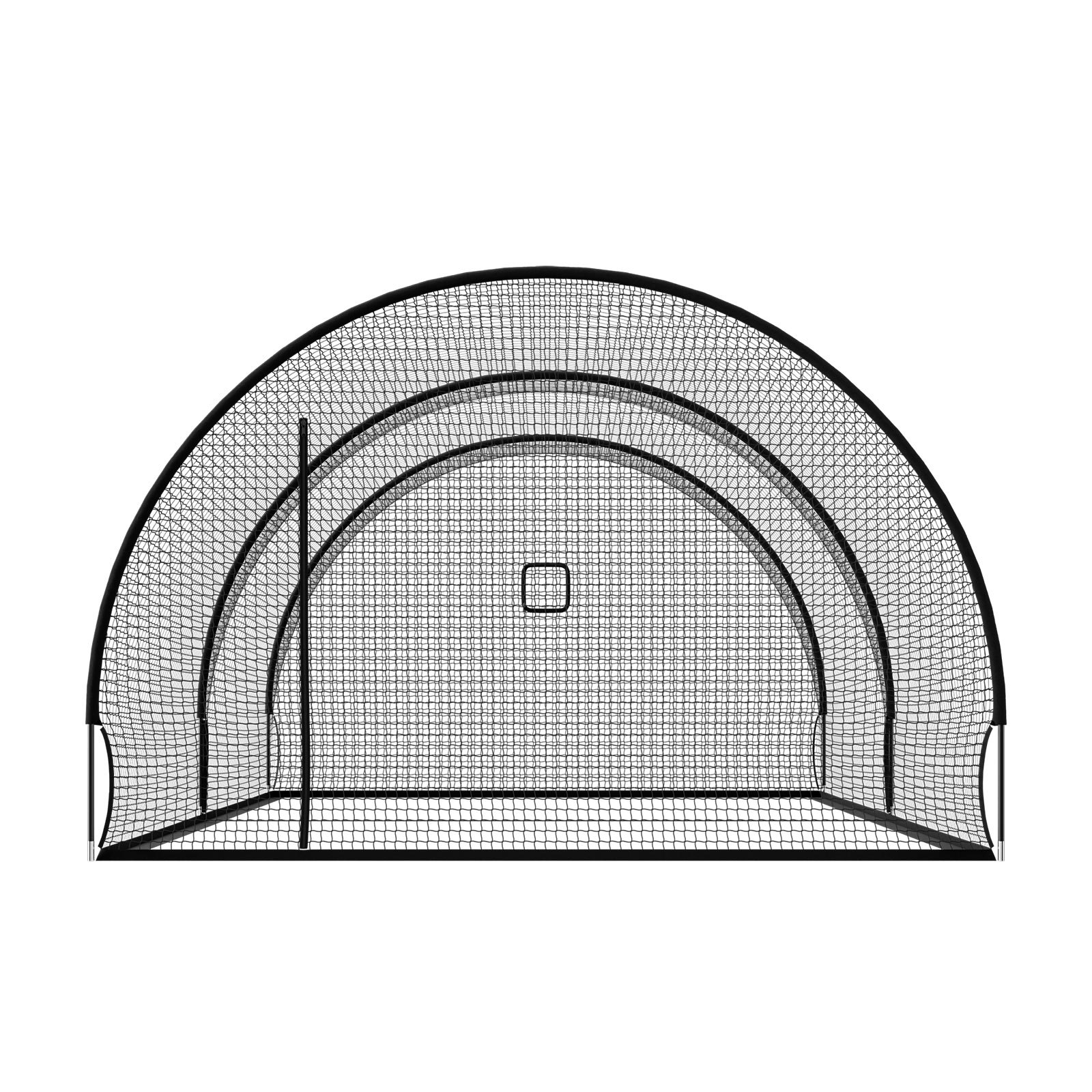 VEVOR Jaula de Bateo 6780 x 3700 x 2400 mm, Red de Béisbol y Sóftbol Autosoportante y Portátil, con Agujero para Máquina de Lanzamiento, Plástico Reforzado con Vidrio, Entrenamiento Exterior Interior