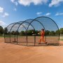 VEVOR Jaula de Bateo de Béisbol 10058 x 3660 x 3000 mm, Túnel de Bateo Portátil con Puerta Desmontable y Agujero para Máquina de Lanzamiento, Deportes de Pelota, para Entrenamientos Exterior Interior