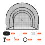 VEVOR Jaula de Bateo de Béisbol 10058 x 3660 x 3000 mm, Túnel de Bateo Portátil con Puerta Desmontable y Agujero para Máquina de Lanzamiento, Deportes de Pelota, para Entrenamientos Exterior Interior