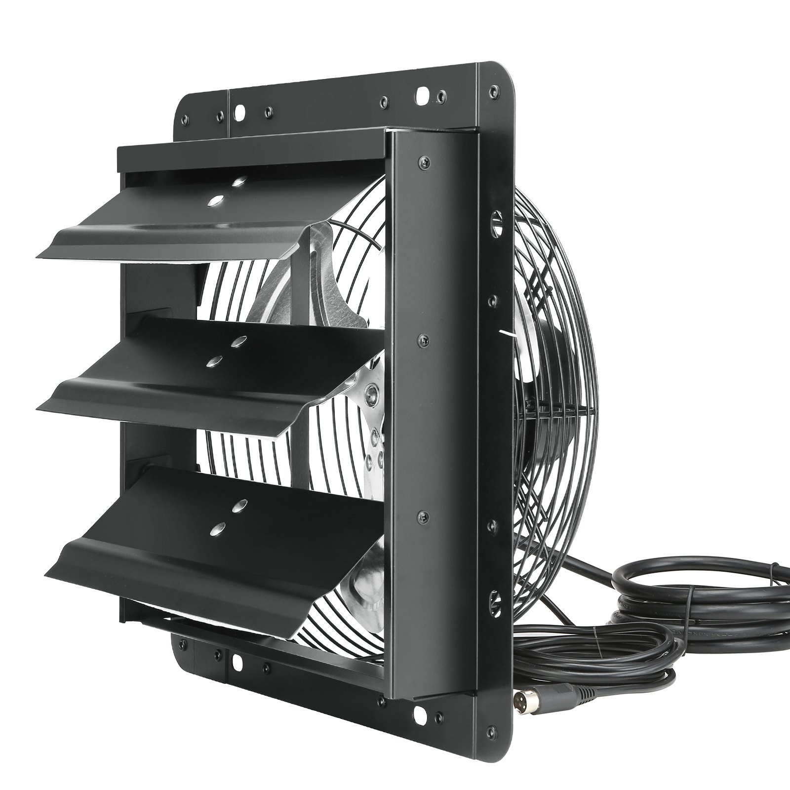 VEVOR Extractor de Persiana con Controlador de Temperatura y Humedad, Motor EC, 820 CFM, Ático de Montaje en Pared Ajustable de 10 Velocidades, para Invernaderos, Garajes, Cobertizos, 26,2 x 26,2 cm