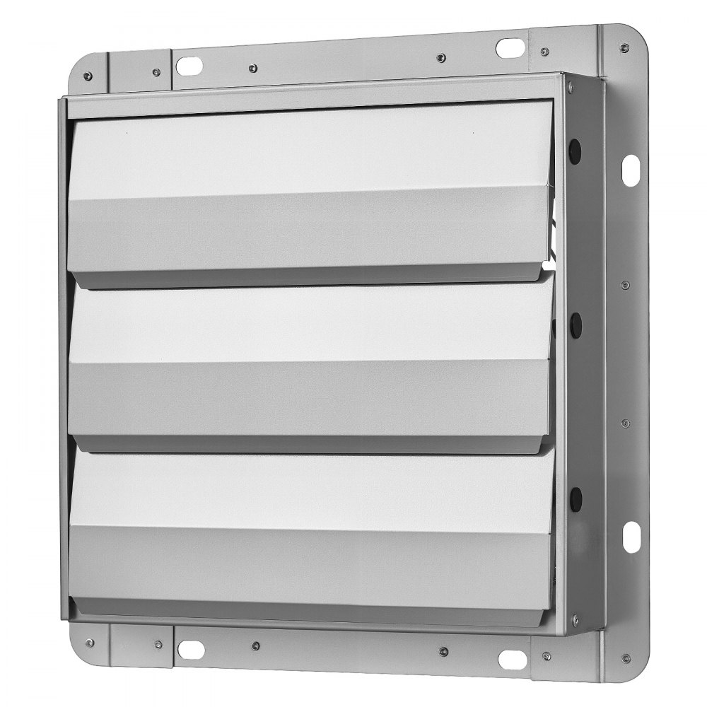 VEVOR Ventilador Extractor de Aire con Persiana 1400 RPM 25,5 W, Flujo de Aire de 6,5 m/s, Carcasa de Acero, Ventilador Industrial de Pared con Cable Precableado para Garaje, Taller, Cobertizo y Ático