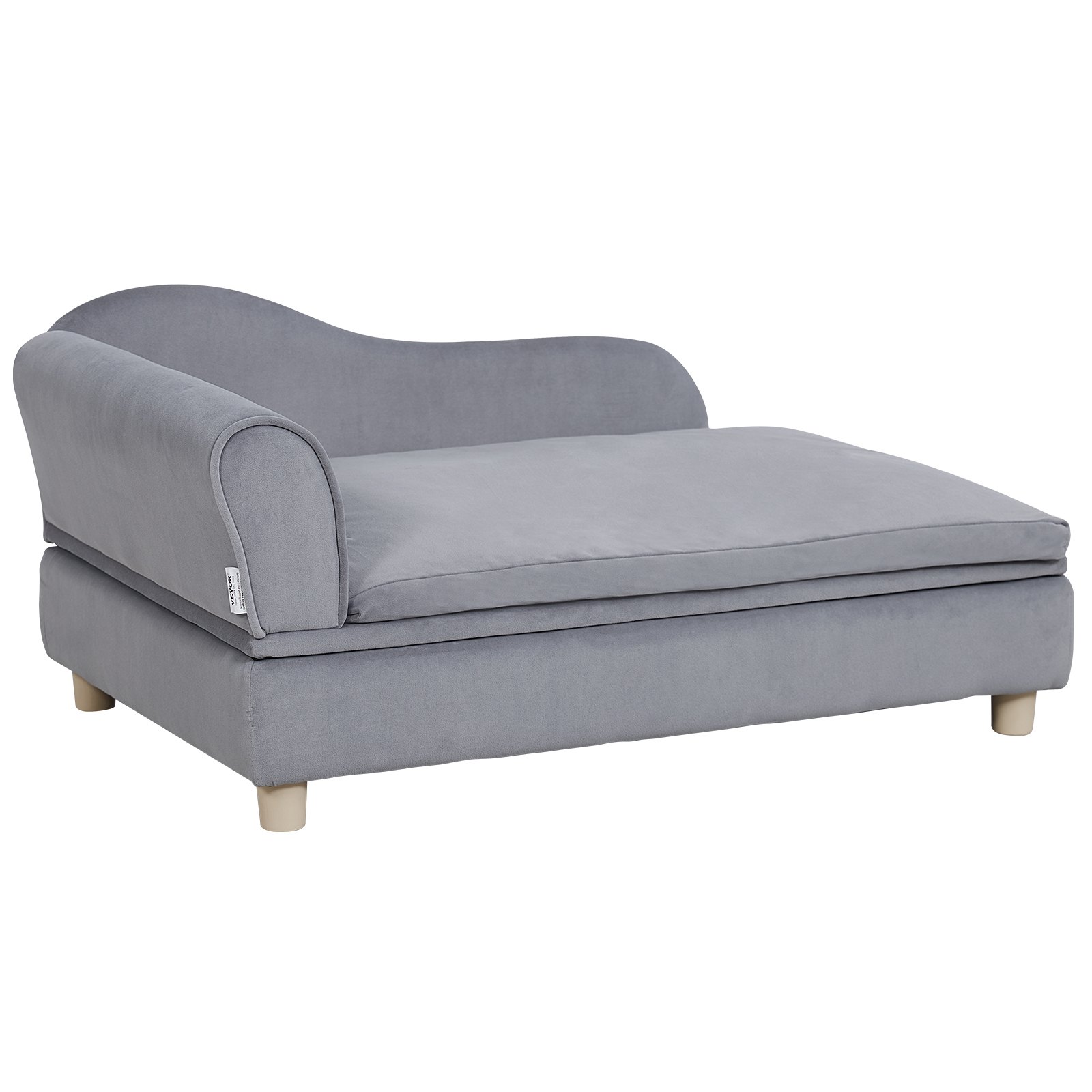 VEVOR Sofá para Mascotas, Sofá para Perros y Gatos de Gran Tamaño, Sofá Cama Suave y Aterciopelado para Perros, Sofá para Gatos de Carga de 50 kg, 910 x 585 x 415 mm, Gris, Peso de Sofá de 10,2 kg