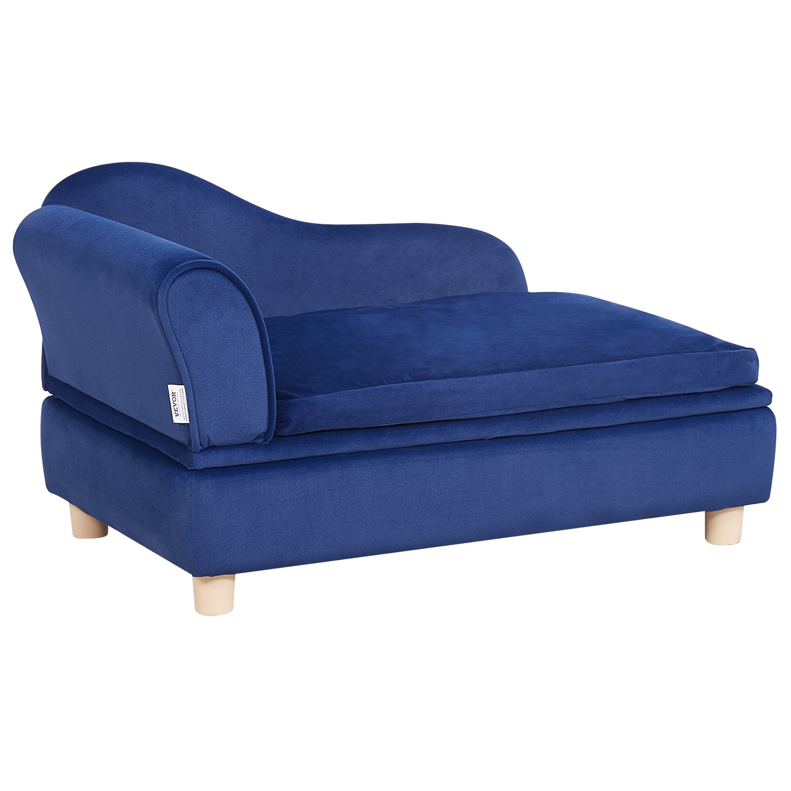 VEVOR Sofá para Mascotas, Sofá para Perros y Gatos de Tamaño Mediano, Sofá Cama Suave y Aterciopelado para Perros, Sofá para Gatos de Carga de 37 kg, Azul, 760 x 450 x 415 mm, 7,5 kg de Peso de Sofá