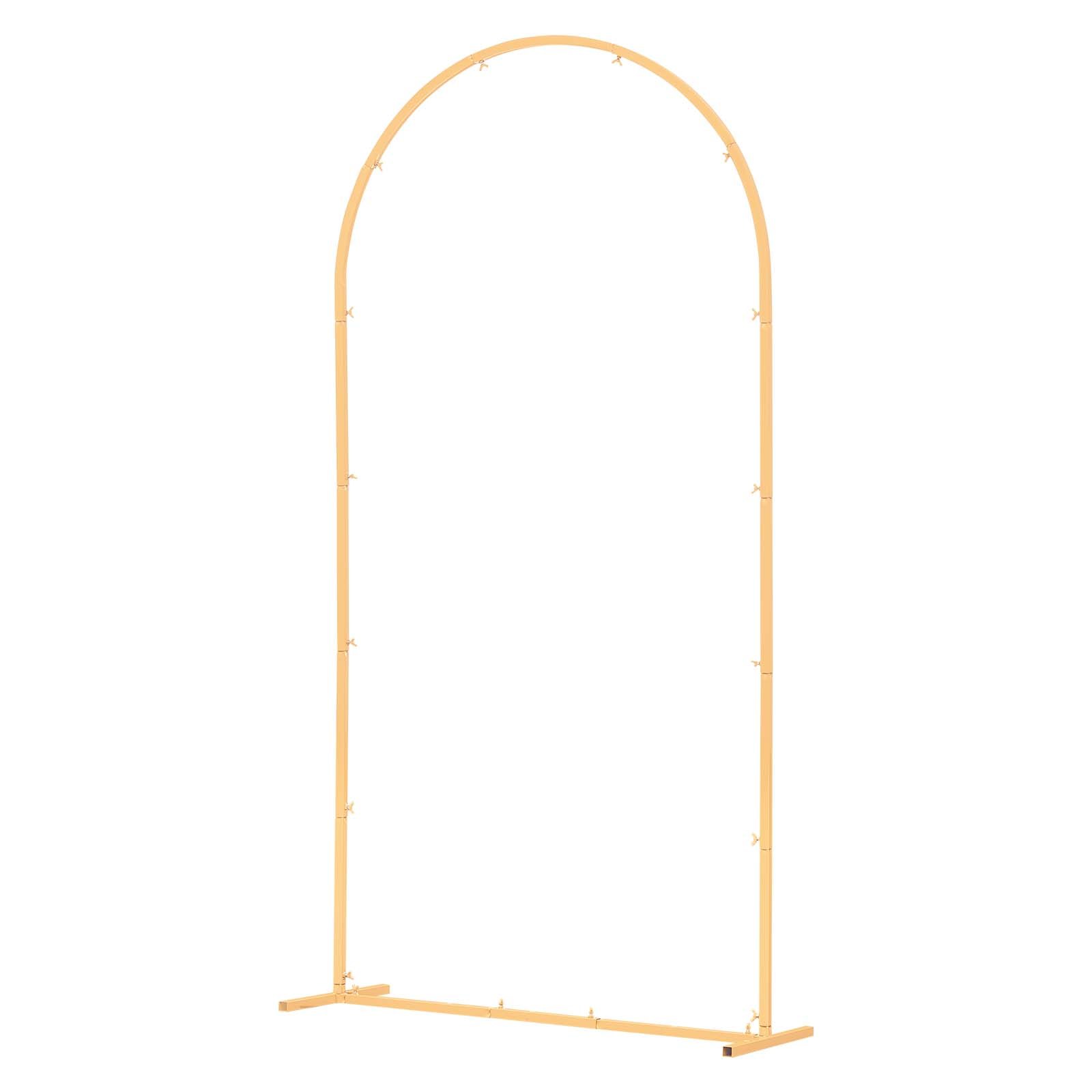 VEVOR Soporte de Arco Dorado para Telón de Fondo, 2 x 1 m, Estructura Estable, para Bodas, Fiestas de Cumpleaños, Graduaciones, Celebraciones Navideñas y Decoración de Ceremonias, Semicircular