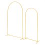 VEVOR Arco de Metal para Rosas 2 Piezas 2,2 x 1,2 m y 1,8 x 0,8 m, Soporte de Arco para Fondo Estructura Estable, para Decoración de Bodas, Fiestas de Cumpleaños, Celebraciones, Ceremonias, Dorado