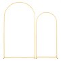 VEVOR Arco de Metal para Rosas 2 Piezas 2,2 x 1,2 m y 1,8 x 0,8 m, Soporte de Arco para Fondo Estructura Estable, para Decoración de Bodas, Fiestas de Cumpleaños, Celebraciones, Ceremonias, Dorado