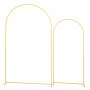 VEVOR Arco de Metal para Rosas 2 Piezas 2,2 x 1,2 m y 1,8 x 0,8 m, Soporte de Arco para Fondo Estructura Estable, para Decoración de Bodas, Fiestas de Cumpleaños, Celebraciones, Ceremonias, Dorado