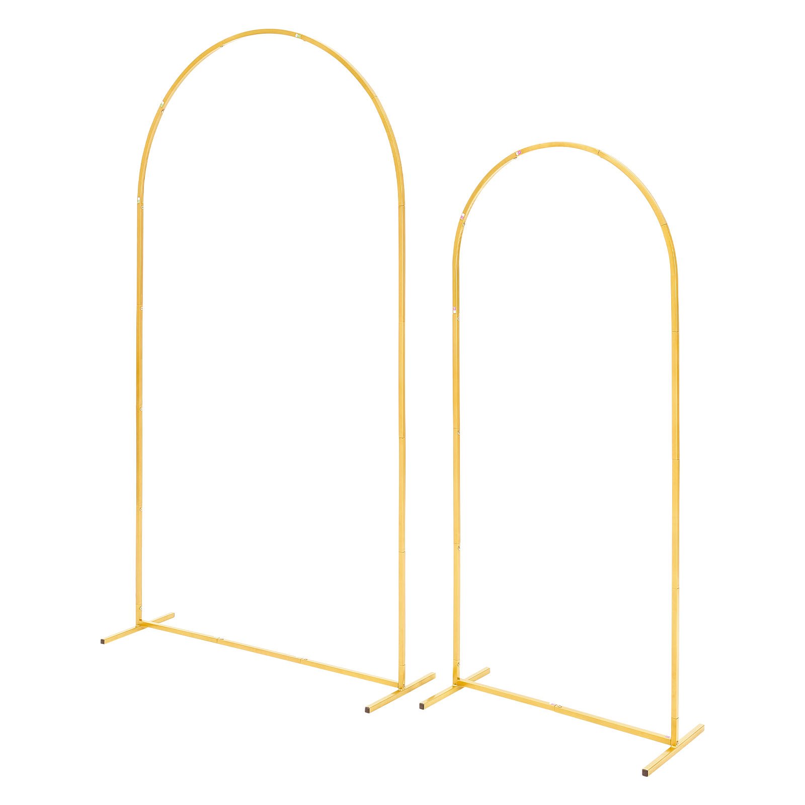 VEVOR Arco de Metal para Rosas 2 Piezas 2,2 x 1,2 m y 1,8 x 0,8 m, Soporte de Arco para Fondo Estructura Estable, para Decoración de Bodas, Fiestas de Cumpleaños, Celebraciones, Ceremonias, Dorado