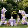 VEVOR Arch Backdrop Stand, Set of 3, 1.8/1.5/1.2 m, Stable Structure, Easy Assembly, Gold Metal Arch Backdrop Stand for Wedding, Birthday Party, Graduation, Celebration, and Ceremony Decoration