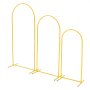 VEVOR Arch Backdrop Stand, Set of 3, 1.8/1.5/1.2 m, Stable Structure, Easy Assembly, Gold Metal Arch Backdrop Stand for Wedding, Birthday Party, Graduation, Celebration, and Ceremony Decoration