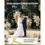 VEVOR Soporte de Arco Dorado, Juego de 3 uds de 2,2 x 1,2 m/2 x 1 m/1,8 x 0,8 m, Estructura Estable, para Fondo de Bodas, Cumpleaños, Graduaciones, Fiestas y Decoración de Ceremonias, Semicircular