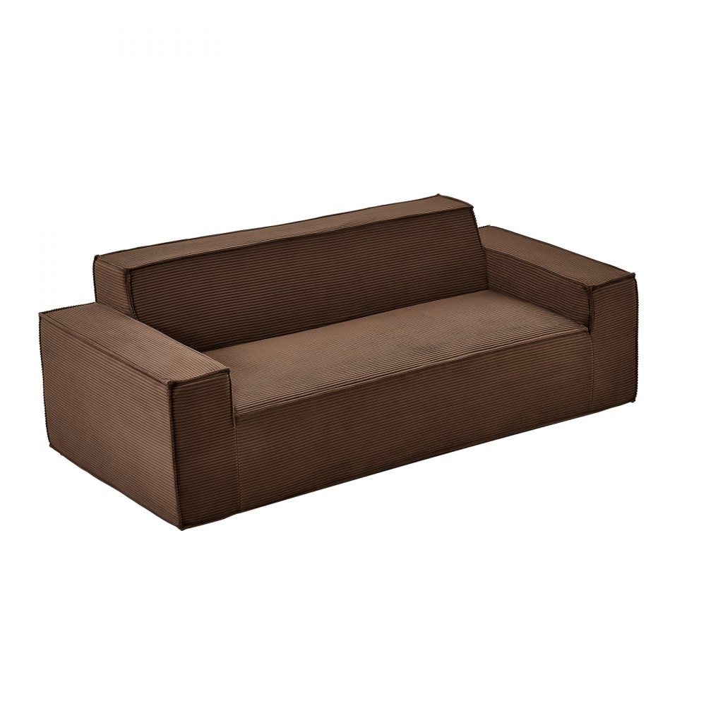 VEVOR Sofá Modular Multiplaza, 970 x 2110 x 730 mm, Cómodo Sofá de Nube de Pana con Asientos Profundos, Amplios Reposabrazos, Ideal para Salón, Dormitorio, Apartamento y Oficina, Color Marrón