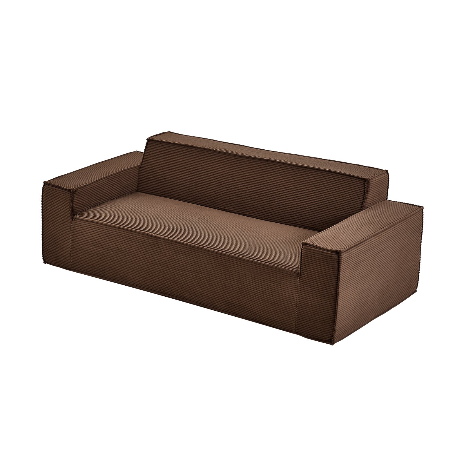VEVOR Sofá Modular Multiplaza, 970 x 2110 x 730 mm, Cómodo Sofá de Nube de Pana con Asientos Profundos, Amplios Reposabrazos, Ideal para Salón, Dormitorio, Apartamento y Oficina, Color Marrón