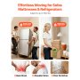 VEVOR Sistema de Elevación y Transporte, para 2 Personas, con 2 Correas, 2 de Transporte y 1 de Mano, Correas de Hombro Ajustables para Mover Muebles, Electrodomésticos y Colchones, Carga 454 kg