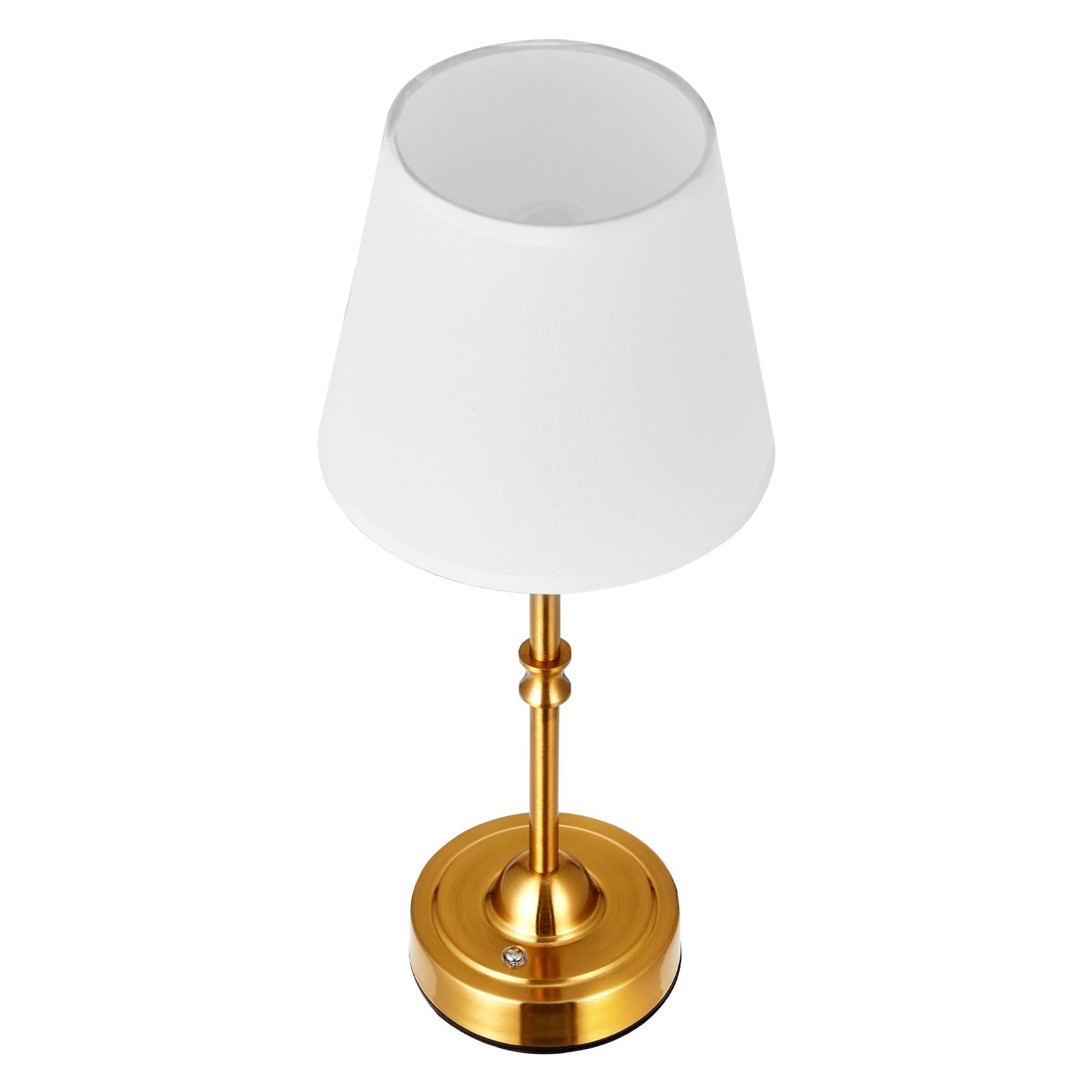 VEVOR Lámpara de Mesa Inalámbrica Batería Recargable 3 Niveles de Brillo 16x40 cm Pantalla de Tela Temperatura de Color de 2700-3000 K Lámpara de Escritorio para Restaurante, Dormitorio, Bar, Dorado