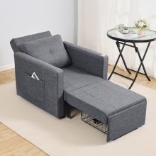 VEVOR Sofá Cama con Respaldo Ajustable en 5 Ángulos Carga de 249,5 kg, Gris