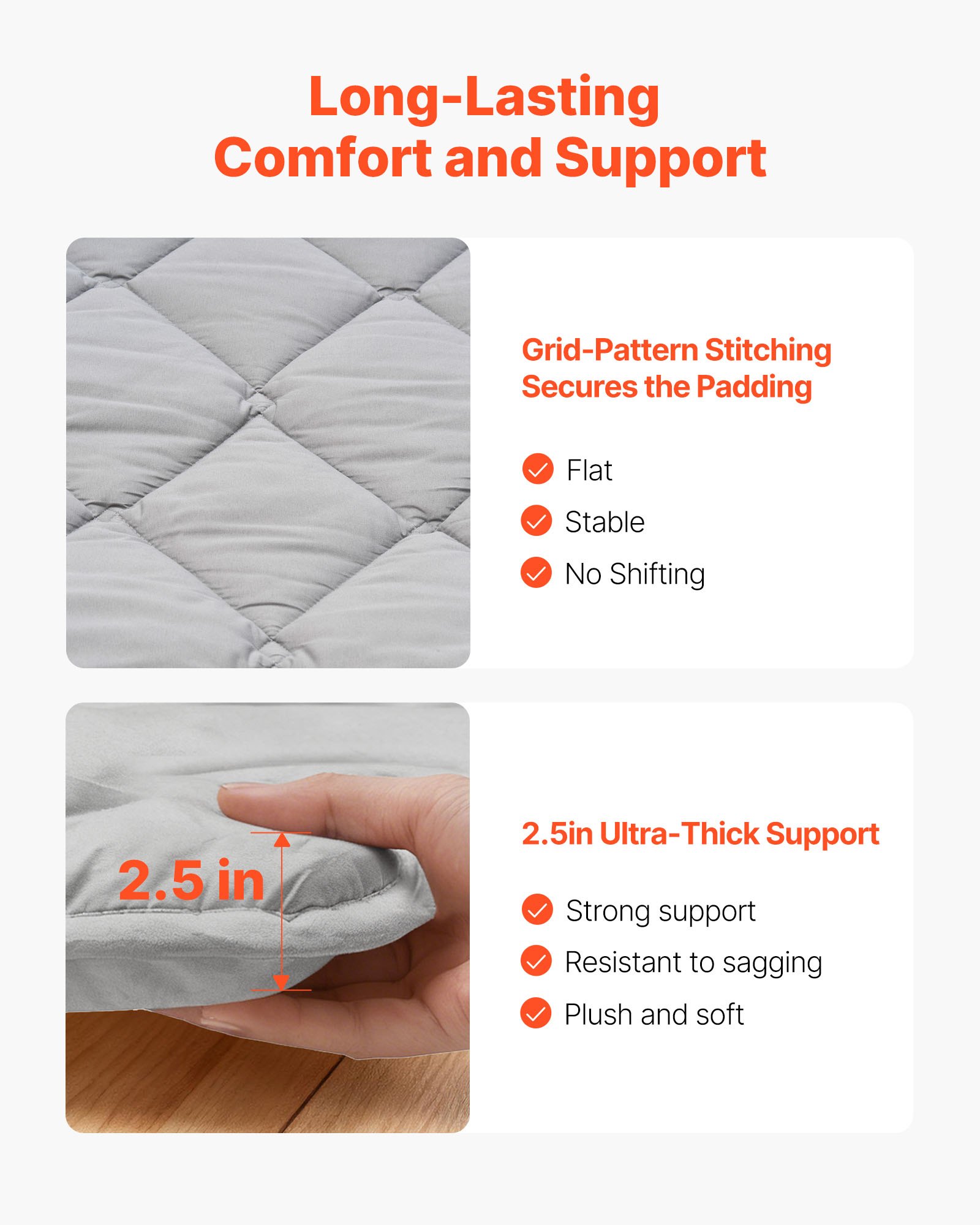VEVOR Colchón Futón Japonés, Tatami Plegable Tamaño Individual, con Bolsa de Almacenamiento y Herrajes de Montaje, Esterilla de 9 Capas para Meditación y Yoga, Color Gris, 2032 x 991 x 63,5 mm
